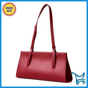 Genuine Leather Shoulder Bag, Small Handbag with Multiple Pockets